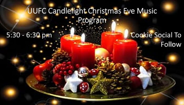 Christmas Eve Music Program with Cookie Social to Follow 5:30 - 6:30 pm