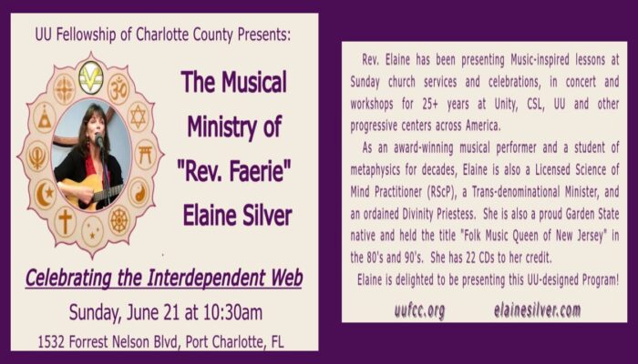 Elaine Silver June 21, 2026 10:30 UUFCC